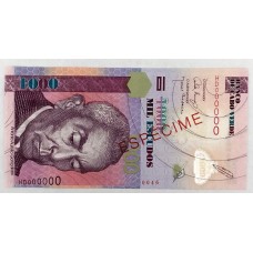 CAPE VERDE 2007 . ONE THOUSAND 1,000 ESCUDOS BANKNOTE . SPECIMEN